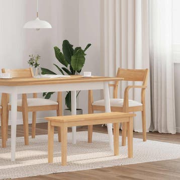vidaXL Bank 90 cm massief hout rubber, Verzenden, Nieuw