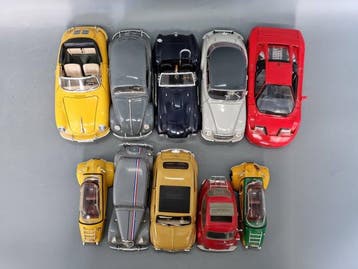 1:18, 1:24 - Modelauto (10) - Porsche 356, VW Käfer, Shelby, Nieuw