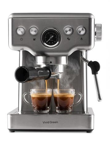 Espressomachine - 20 Bar - Pistonmachine met stoompijpje, Verzenden, Zo goed als nieuw