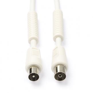 Coax kabel - Nedis - 3 meter (Digitaal, 100 dB, Wit), Computers en Software, Verzenden, Nieuw