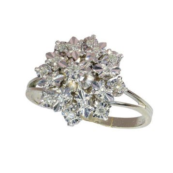 Ring - 18 karaat Witgoud - Diamant - Vintage uit de midden, Nieuw