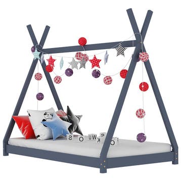 vidaXL Kinderbedframe massief grenenhout grijs 70x140 cm, Verzenden, Nieuw