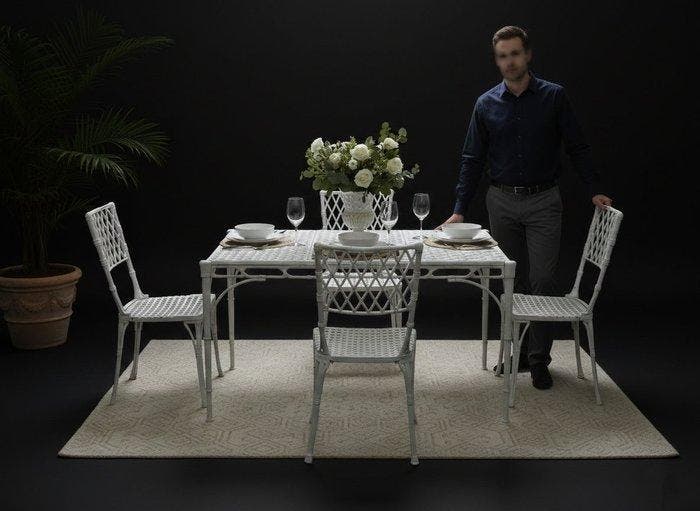 Tafel (5) - Metaal - Tafel- en tuinstoelset, Antiek en Kunst, Curiosa en Brocante