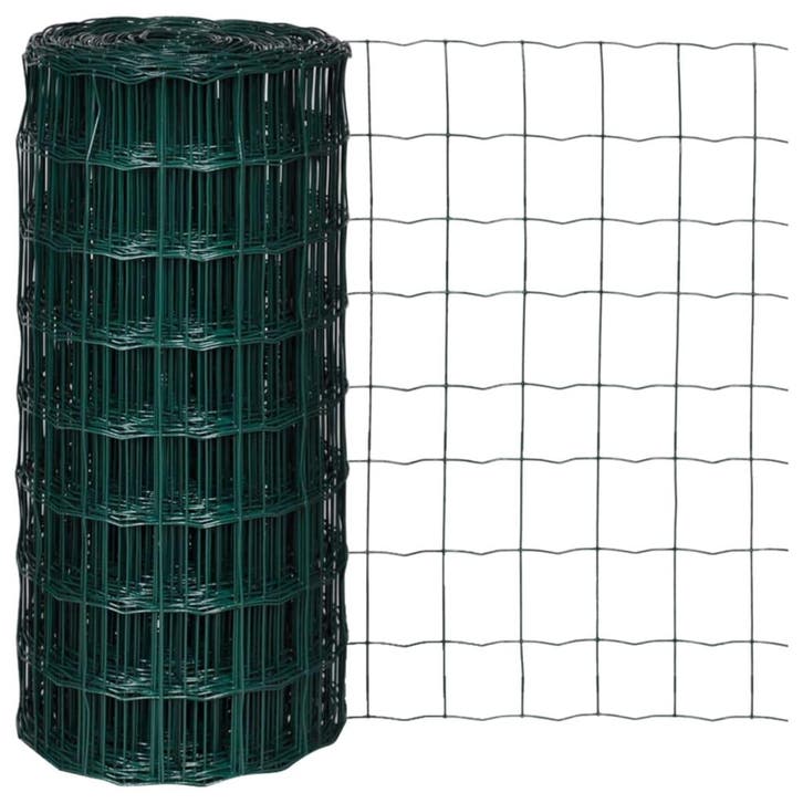 vidaXL Euro hek 25x0,8 m staal groen, Tuin en Terras, Schuttingen, Nieuw, IJzer, Minder dan 1 meter, Verzenden