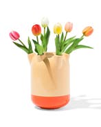 HEMA Tulpenvaas Ø18.5x22cm perzik van €17.99 voor €10 sale, Verzenden, Nieuw