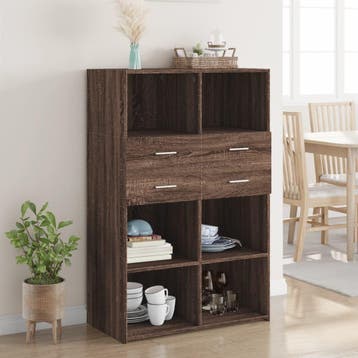 vidaXL buffetkast 80x42,5x124 cm bewerkt hout bruin, Huis en Inrichting, Kasten | Buffetkasten, Minder dan 50 cm, Verzenden, 75 cm of meer