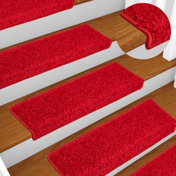 vidaXL Trapmatten 10 st 65x21x4 cm Rood Rechthoekige Rand, Verzenden, Nieuw