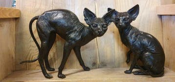 Bronzen dierenbeelden / POES/, Ophalen of Verzenden, Nieuw, Hond of Kat, Beeldje of Figuurtje