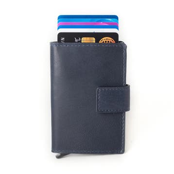 Figuretta Leren Cardprotector RFID Compact - Blauw, Overige merken, Nieuw, Leer, Verzenden