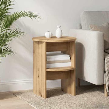 vidaXL Bijzetkast 2 pcs Artisan Eik Ø40 x 50 cm, Verzenden, Nieuw, Overige houtsoorten, Minder dan 100 cm