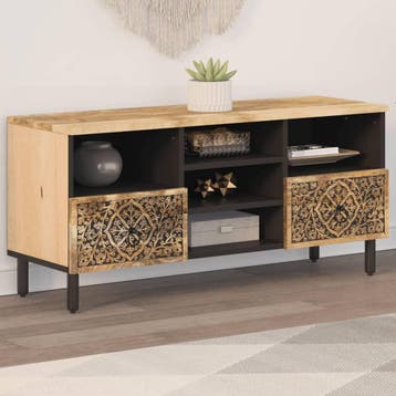 vidaXL Tv-meubel 100x33x46 cm massief mangohout, Verzenden, Nieuw, Overige houtsoorten