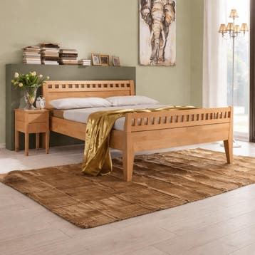 Forestales Modesto I Kernbeuken Houten Bed met Voetbord - 18, Nieuw