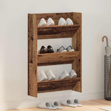 vidaXL Schoenenkast 60 x 18 x 90 cm Bewerkt hout Oud hout, Verzenden, Nieuw