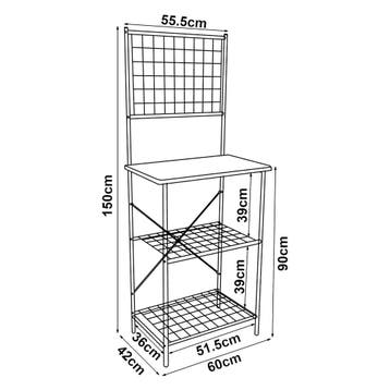[en.casa] Keukenkast Nibe opbergkast 150x60x42 cm zwart en m, Huis en Inrichting, Keuken | Keukenelementen, Verzenden, Nieuw