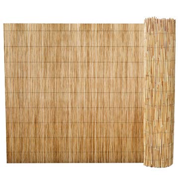 vidaXL Tuinscherm 500x100 cm riet, Verzenden, Nieuw, Hout, 1 tot 2 meter