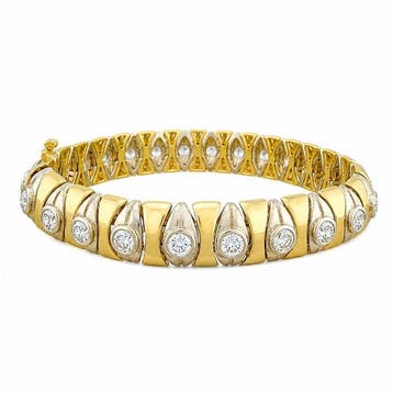 Armband - 14 karaat Witgoud, Exclusieve 14K geel- en, Nieuw