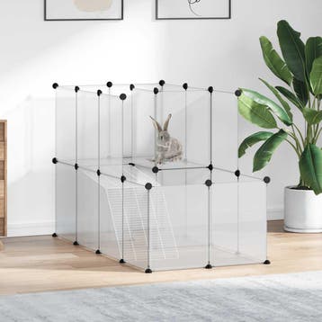 vidaXL Dierenhok klein 142x74x93 cm polypropeen en staal, Verzenden, Nieuw