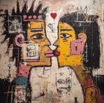 Eric Brumette - KISS ME LIKE BASQUIAT 45 - Toile L, Antiek en Kunst