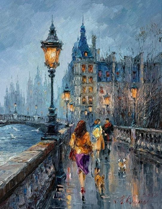 Knysh Tanya (1965) - Walk after the rain, Antiek en Kunst, Kunst | Schilderijen | Modern