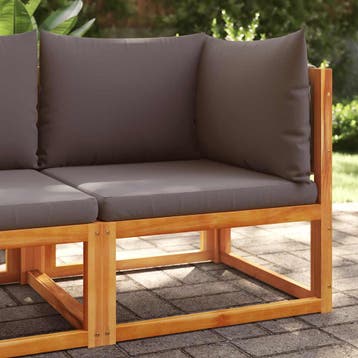 vidaXL Tuinhoekbank met kussens acaciahout & touw, Verzenden, Nieuw, Hardhout