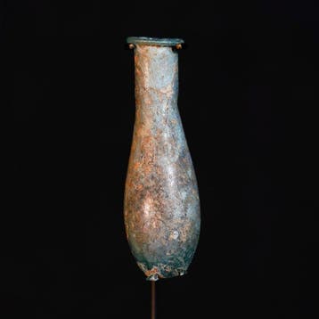Oud-Romeins Iridescent Glass Unguentarium, 8,2 cm - Behorend