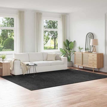 vidaXL Antislip Shaggy Tapijt Donkergrijs 240 x 340 cm PP, Verzenden, Nieuw, Grijs