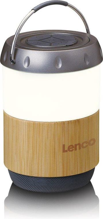 Lantaarn met ingebouwde Bluetooth Speaker - Bamboo - Lenco B, Audio, Tv en Foto, Luidsprekers, Verzenden, Zo goed als nieuw
