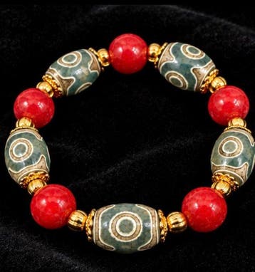 Prachtige natuurlijke agaat- en koraalkralenarmband -, Verzamelen