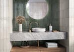 Wandtegel Arcadia Sartoria Olive Groen Handvorm Glans 13x13, Nieuw, Minder dan 20 cm, 10 m² of meer, Wandtegels