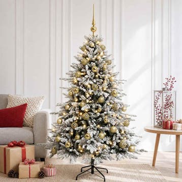 vidaXL Kunstkerstboom met kerstbal 150 cm 150 LEDs Warmwit, Verzenden, Nieuw