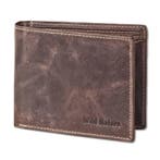 Wild Nature Leren Billfold Portemonnee Heren - Leer - Bruin, Overige merken, Bruin, Verzenden, Nieuw