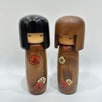 sculptuur, Usaburo Kokeshi Doll, Vintage Wooden Sosaku