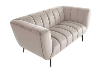 Design 2-zitsbank NOBLESSE 165 cm champagne fluweel zwart, Huis en Inrichting, Banken | Bankstellen, Ophalen of Verzenden, Nieuw
