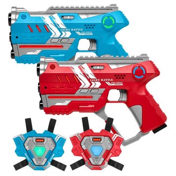 2 Connect Anti-cheat laserguns Blauw/Rood + 2 Connect Vesten, Ophalen of Verzenden, Nieuw