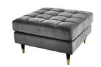Design kruk COSY VELVET 80cm grijs fluweel gouden poten -, Huis en Inrichting, Banken | Voetenbanken en Poefen, Ophalen of Verzenden