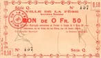 50 Centimes France Komitat 02800 La Fere 50-cent-gutschei..., Verzenden