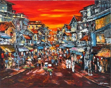 Anh Cong (1982) - Village de la soie Hoi An 80 100 cm.