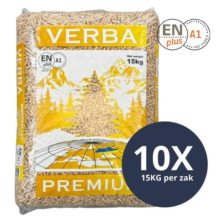 VERBA PREMIUM - Houtpellets - ENplus A1 - 10 zakken - 150, Tuin en Terras, Haardhout, Ophalen of Verzenden