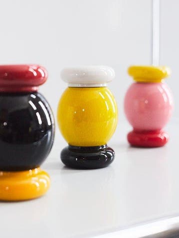 Alessi - Ettore Sottsass - Zout- en pepervaatjes - Twergi