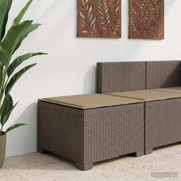 vidaXL Eénpersoons Tuinbank met Kussen Rattan Look PP, Tuin en Terras, Tuinsets en Loungesets, Verzenden, Nieuw