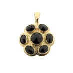 Vintage gouden hanger met granaat. (Hanger of bedel), Ophalen of Verzenden, Gebruikt, Goud, Overige merken