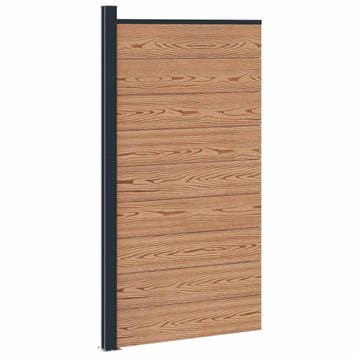 vidaXL Hekpaneel WPC en Aluminium Bruin, Tuin en Terras, Schuttingen, Verzenden, Nieuw