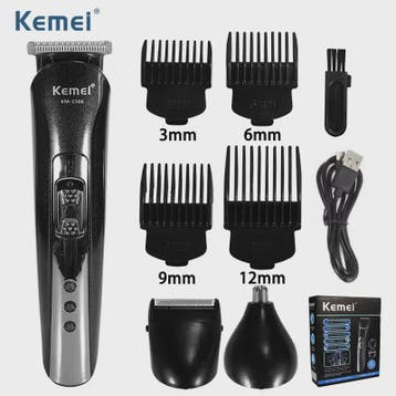 Kemei KM-1506 3-in-1 Oplaadbare Trimmer: Baard, Neus & Haar, Verzenden, Nieuw