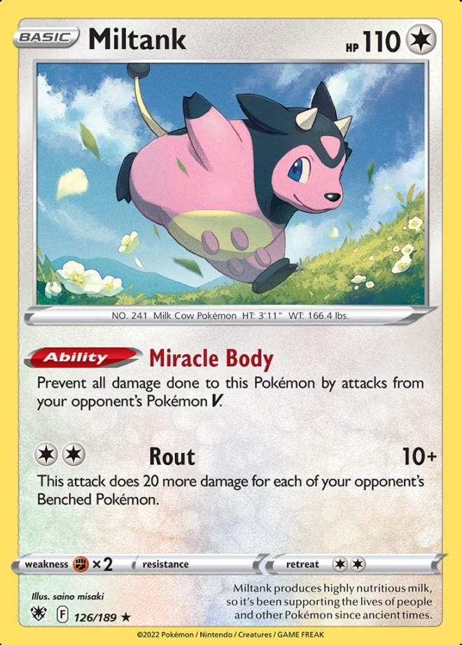 Miltank 126/189 holo Astral Radiance, Hobby en Vrije tijd, Verzamelkaartspellen | Pokémon, Losse kaart, Nieuw, Foil, Ophalen of Verzenden