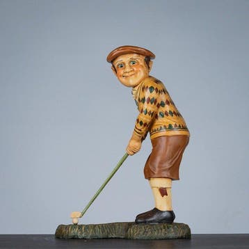 Beeldje - Golfspeler beeld - Poly-resin, Antiek en Kunst