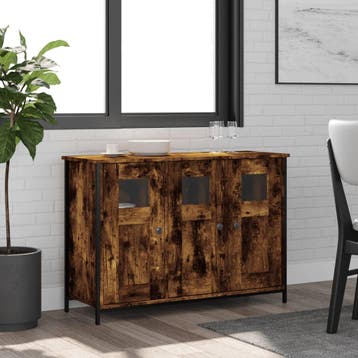 vidaXL Dressoir 100x35x70 cm bewerkt hout gerookt, Verzenden, Nieuw, Overige houtsoorten, Minder dan 50 cm