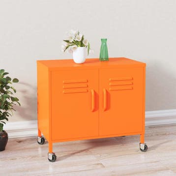 vidaXL Opbergkast 60x35x56 cm staal oranje, Huis en Inrichting, Verzenden, Nieuw