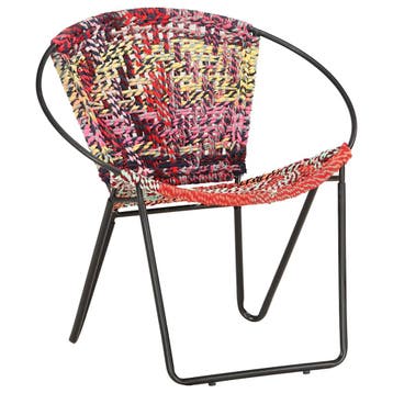 vidaXL Cirkelstoel chindi stof meerkleurig, Huis en Inrichting, Fauteuils, Verzenden, Nieuw
