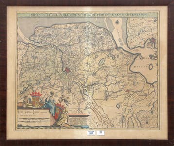 Nicolaas Visscher (1649-1702), Landkaart van Groningen, Boeken, Atlassen en Landkaarten, Nieuw