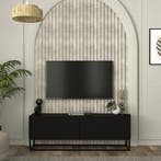 Tv-meubel Nolven lang frame 125x32x47 cm zwart [en.casa], Verzenden, Nieuw